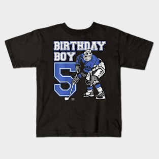 Kids 5 Year Old Ice Hockey Themed Birthday Party 5Th Boy Kids T-Shirt